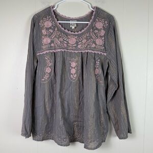 Sister Mary Long Sleeve‎ Embroidered Top Cotton